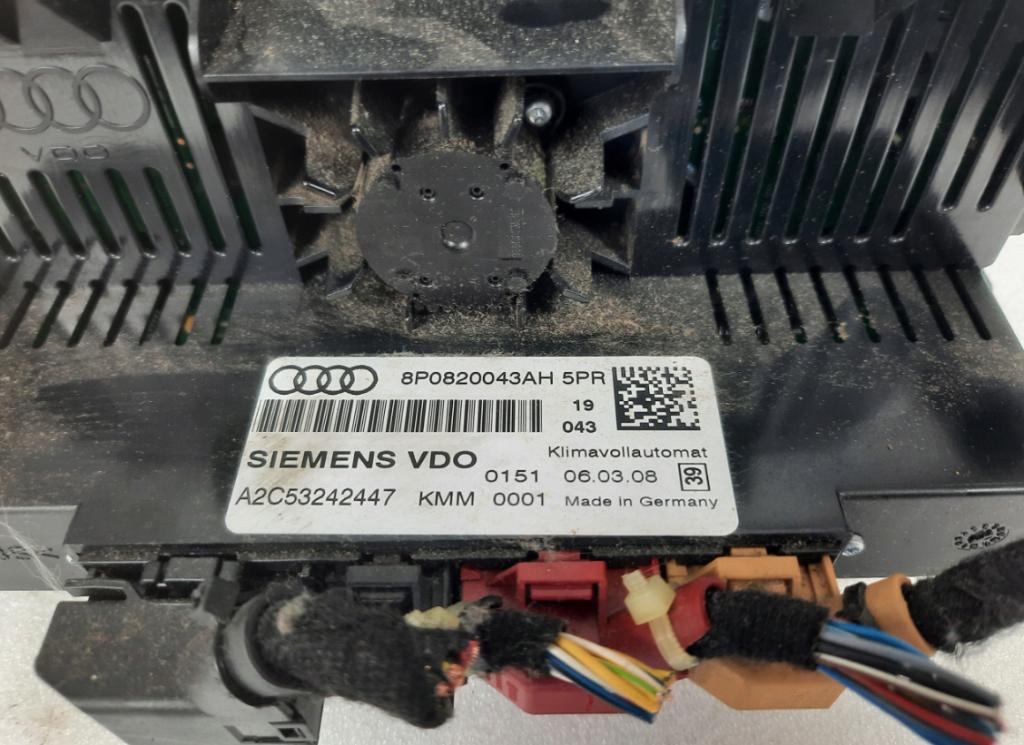 AUDI A3 8P panel kúrenia/klimatizácie 8P0820043AH