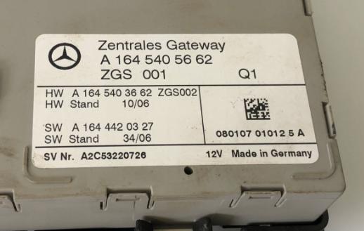 MERCEDES ML W164 modul GATEWAY A1645405662