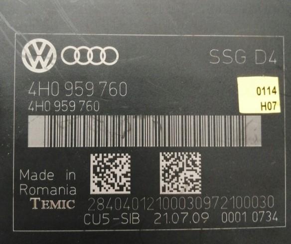 Audi A8 2010 riadiaca jednotka Sedadlo: 4H0959760