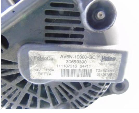 FORD CMAX MK2 C-MAX II Ford Fiesta  1.6 TDCI Alternator AV6N-10300-GC 30659390 (Alternátory)