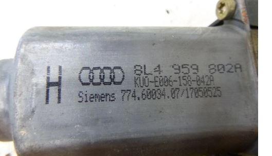 Audi A3 8L 1996-2003 1.9 tdi 110 HP manual 81 kW 1896 cm3 5- mechanizmus okná zadné pravý 8L4959802A