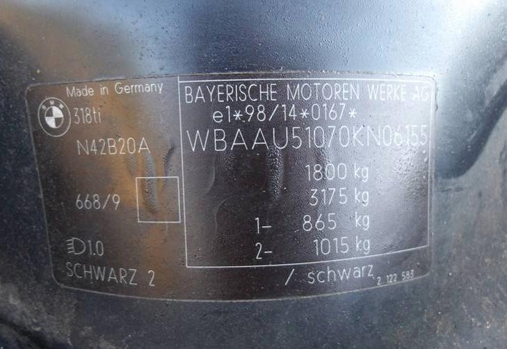 BMW E46 1.8 318ti motor komplet  N42B20A