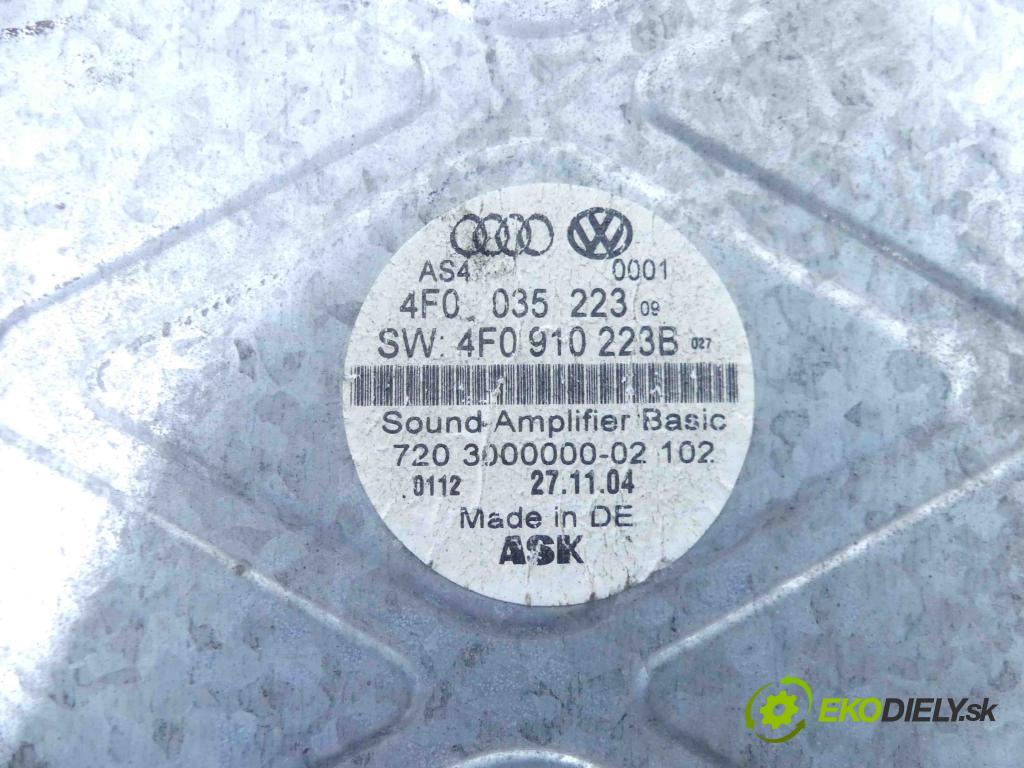 Audi A6 C6 2004-2011 2.4 V6 24V 177 HP automatic 130 kW 2393 cm3 4- Zesilovač: 4F0035223 (Zosilňovače)