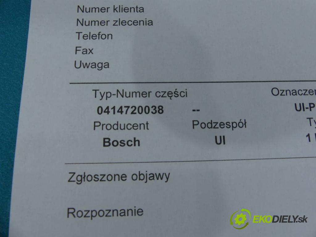 Vw Sharan I 1995-2010 1.9 tdi 116 hp manual 85 kW 1900 cm3 5- vstřikovací čerpadlo 0414720038