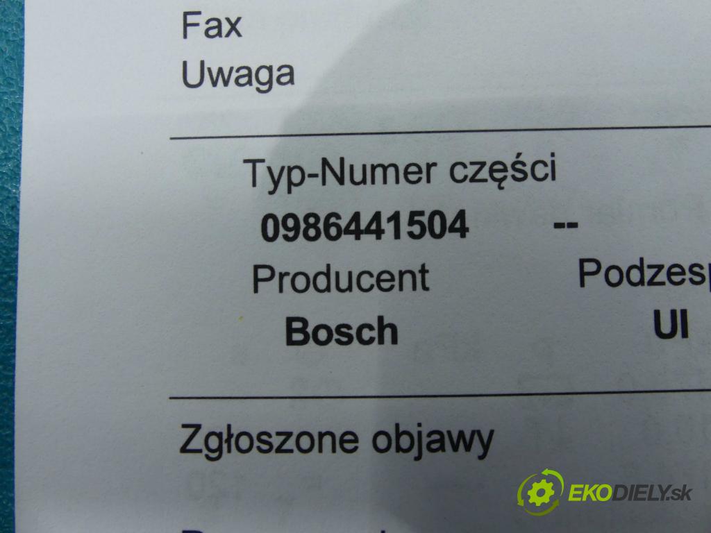 Vw Sharan I 1995-2010 1.9 tdi 116 hp manual 85 kW 1896 cm3 5- vstřikovací čerpadlo 0986441504