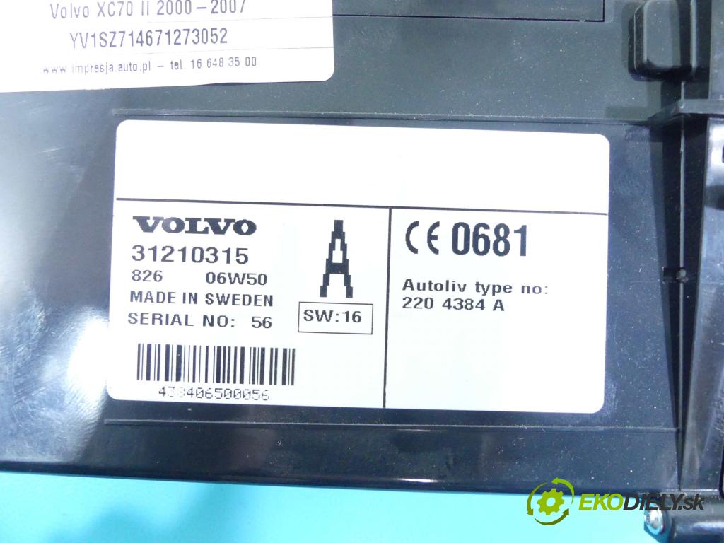 Volvo XC70 I 2000-2007 2.4 D5 185 HP automatic 136 kW 2400 cm3 5- Telefon: 31210315 (Audio zariadenia)