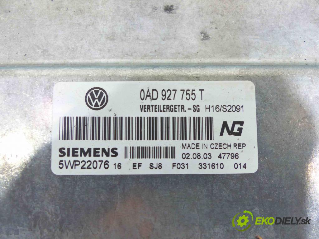 Vw Touareg I 2002-2010 2.5 tdi 174 hp manual 128 kW 2461 cm3 5- modul řídící jednotka 0AD927755T (Ostatní)