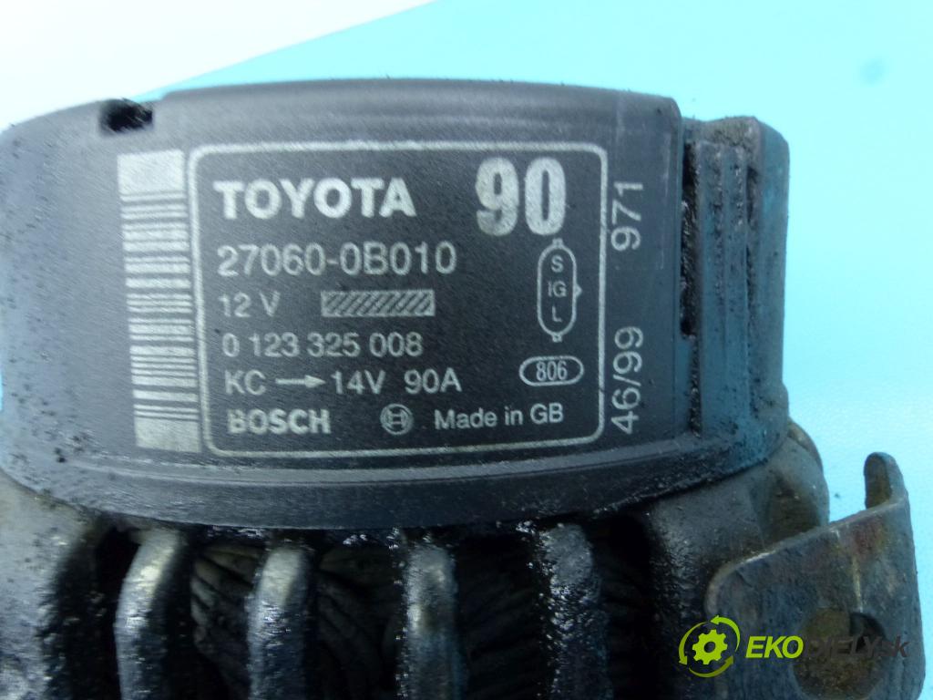 Toyota Avensis I T22 1997-2003 2.0 TD 90 HP manual 66 kW 1975 cm3 5- Alternator 27060-0B010 (Alternátory)