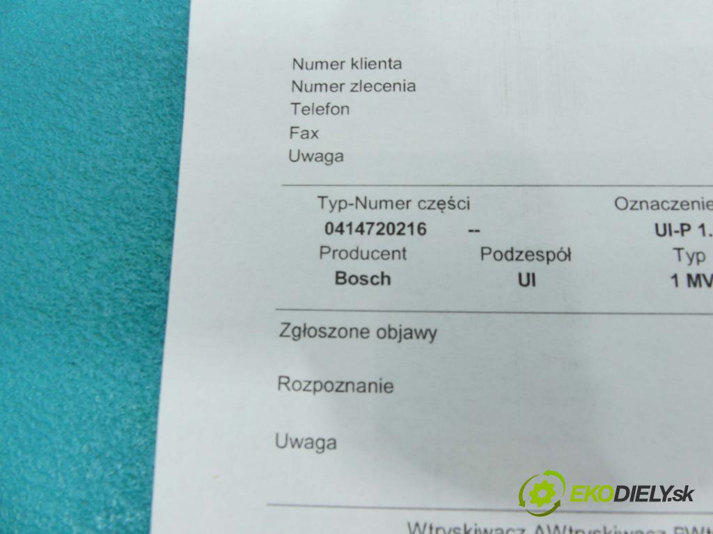 Audi A4 B6 2000-2004 1.9 tdi 131 hp manual 96 kW 1896 cm3 5- vstřikovací čerpadlo 0414720216 (Vstřikovače)