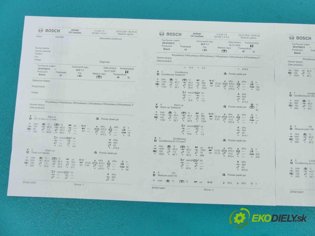 Skoda Octavia II 2004-2013 1.9 tdi (BXE) 105 HP manual 77 kW 1896 cm3 5- vstrekovacie čerpadlo POMPOWTRYSKI 1.9 TDI 105KM 038130073AG 0414720215 (Vstrekovače)