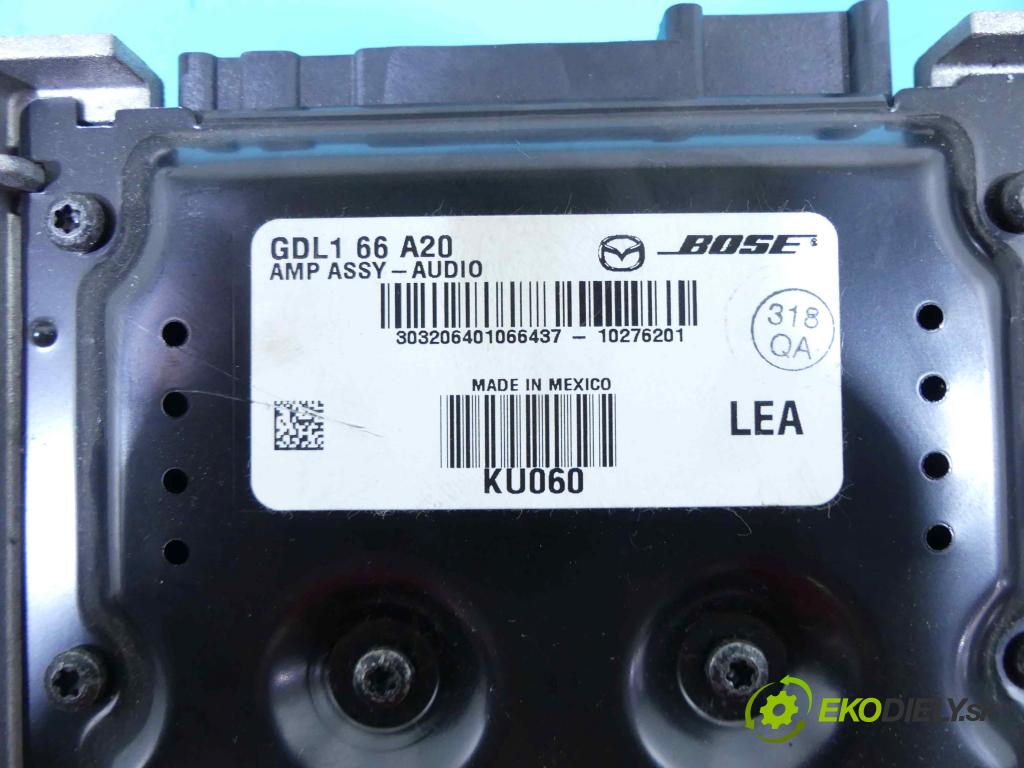 Mazda 6 II GH 2007-2012 2.2 citd 179KM manual 132 kW 2184 cm3 5- Zesilovač: GDL166A20 (Zesilovače)