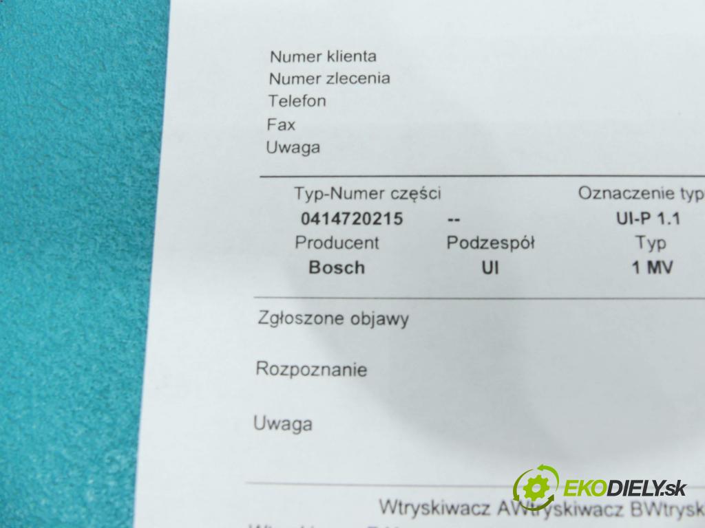 Seat Cordoba II 6L 2002-2008 1.9 tdi 101 hp manual 74 kW 1896 cm3 4- vstřikovací čerpadlo 0414720215 (Vstřikovače)