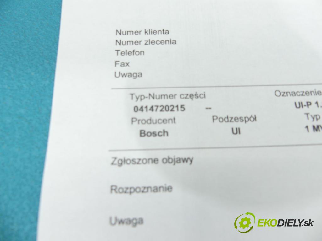 Skoda Octavia II 2004-2013 1.9 tdi 105 hp manual 77 kW 1896 cm3 5- vstřikovací čerpadlo 0414720215 (Vstřikovače)