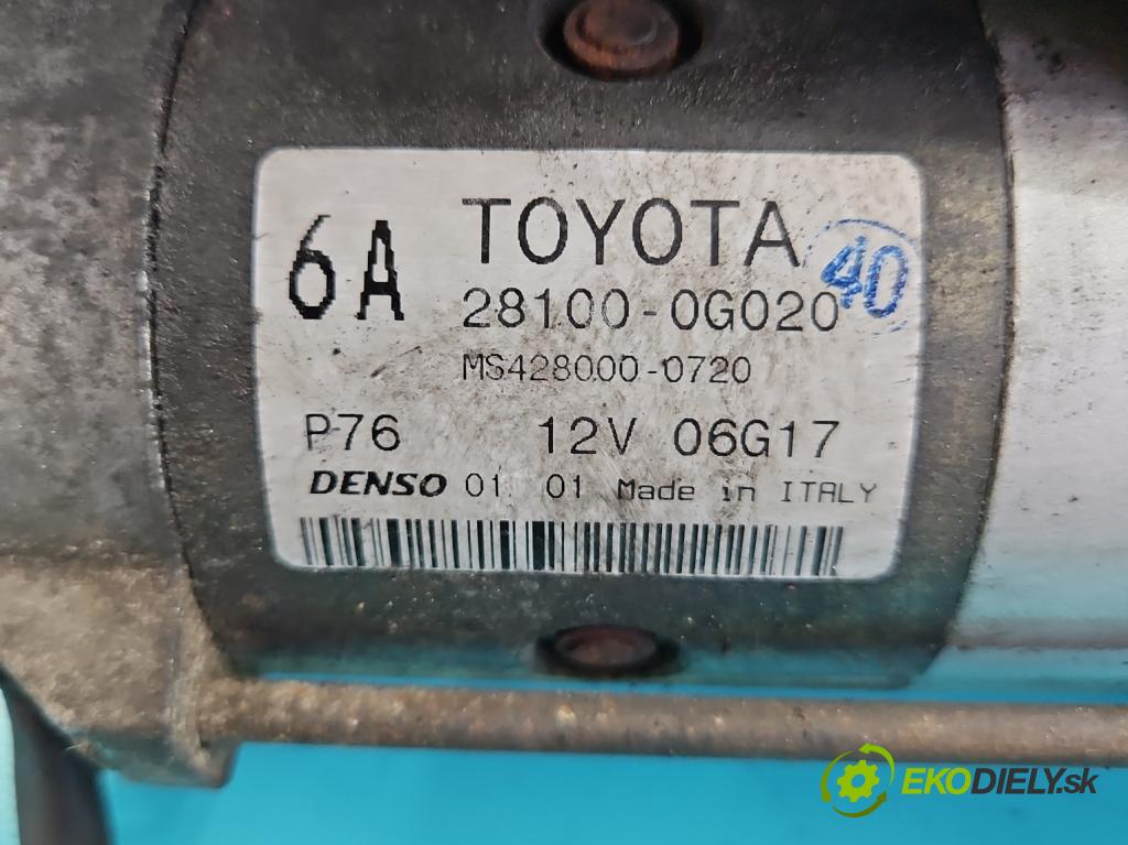 Toyota Corolla Verso II 2004-2009 2.0 D4D 116 HP manual 85 kW 1995 cm3 5- štartér 28100-0G020 (Štartéry)