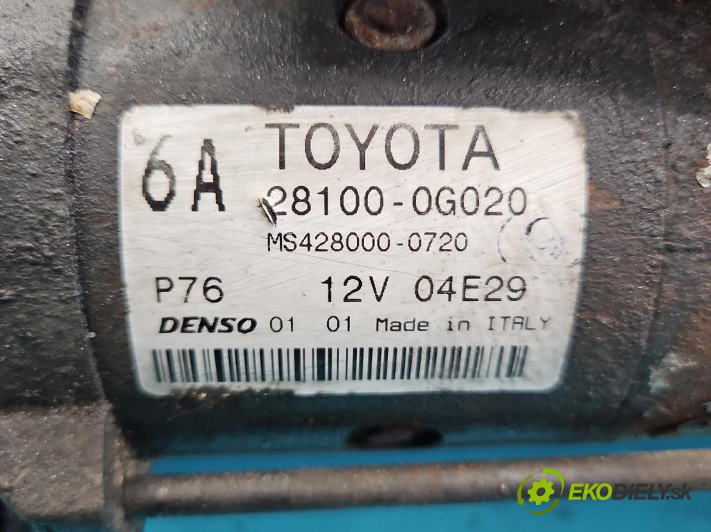 Toyota Avensis II T25 2003-2008 2.0 D4D 116 HP manual 85 kW 1995 cm3 5- štartér 28100-0G020 (Štartéry)