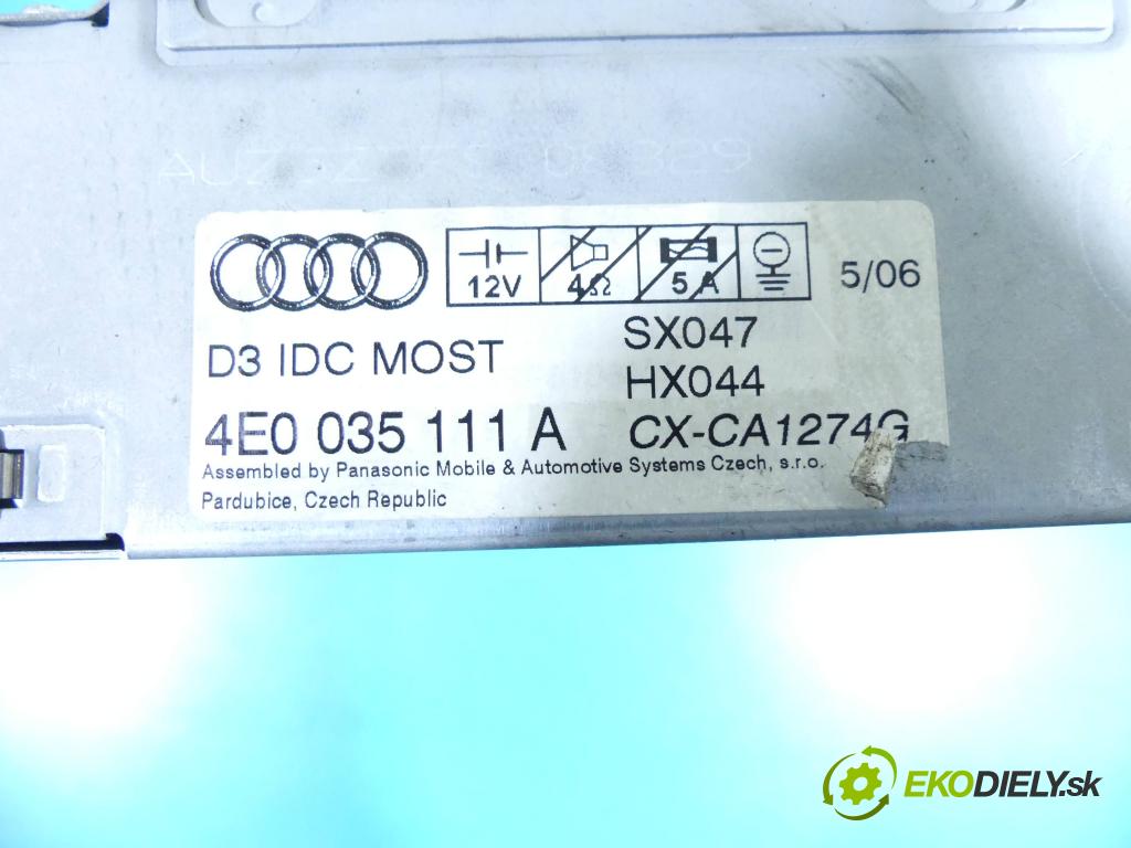 Audi A6 C6 2004-2011 3.0 V6 tdi 224 hp automatic 165 kW 2967 cm3 4- Měnič: cd 4E0035111A (CD měniče)