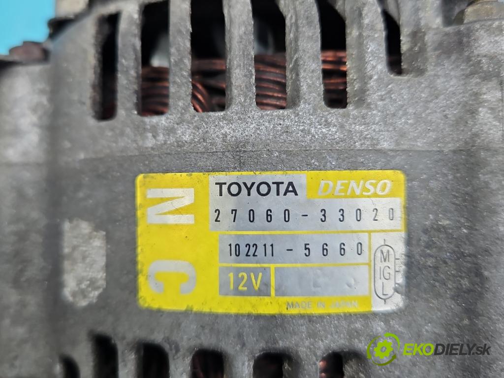 Toyota Yaris I 1999-2005 1.4 D4D 75 HP manual 55 kW 1364 cm3 5- Alternator 27060-33020 (Alternátory)