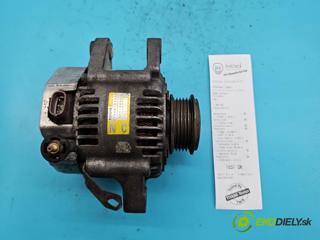 Toyota Yaris I 1999-2005 1.4 D4D 75 hp manual 55 kW 1364 cm3 5- Alternator 27060-33020 (Alternátory)