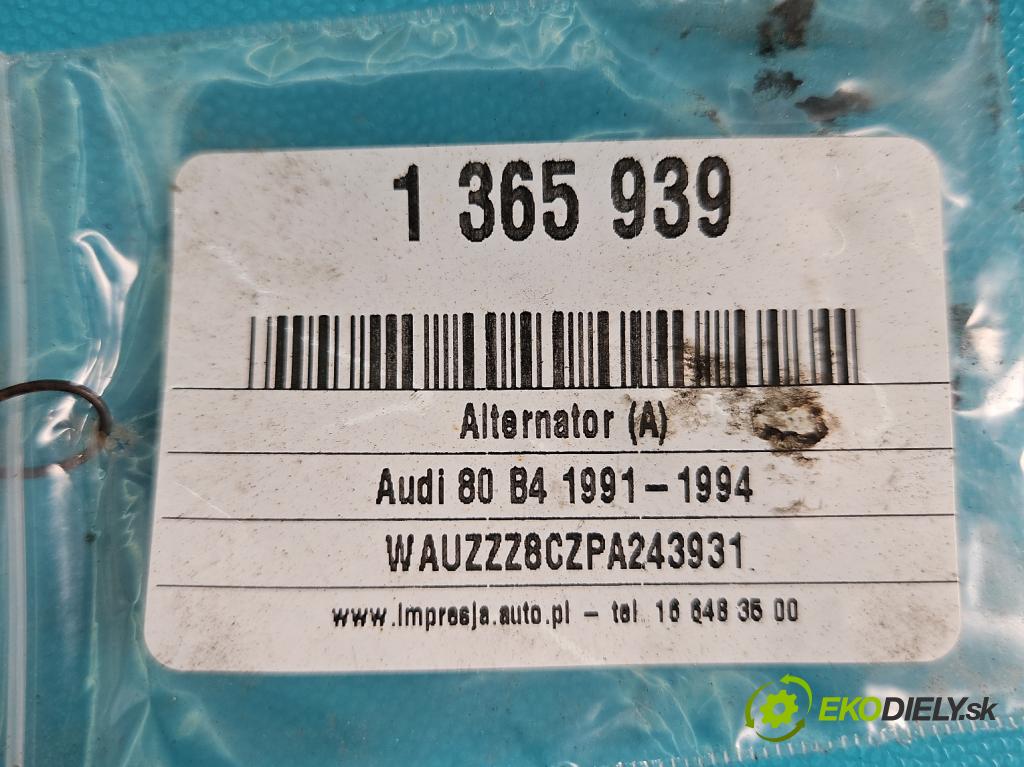 Audi 80 B4 1991-1994 1.9 TD 75 hp manual 55 kW 1896 cm3 4- Alternator 028903025E (Alternátory)