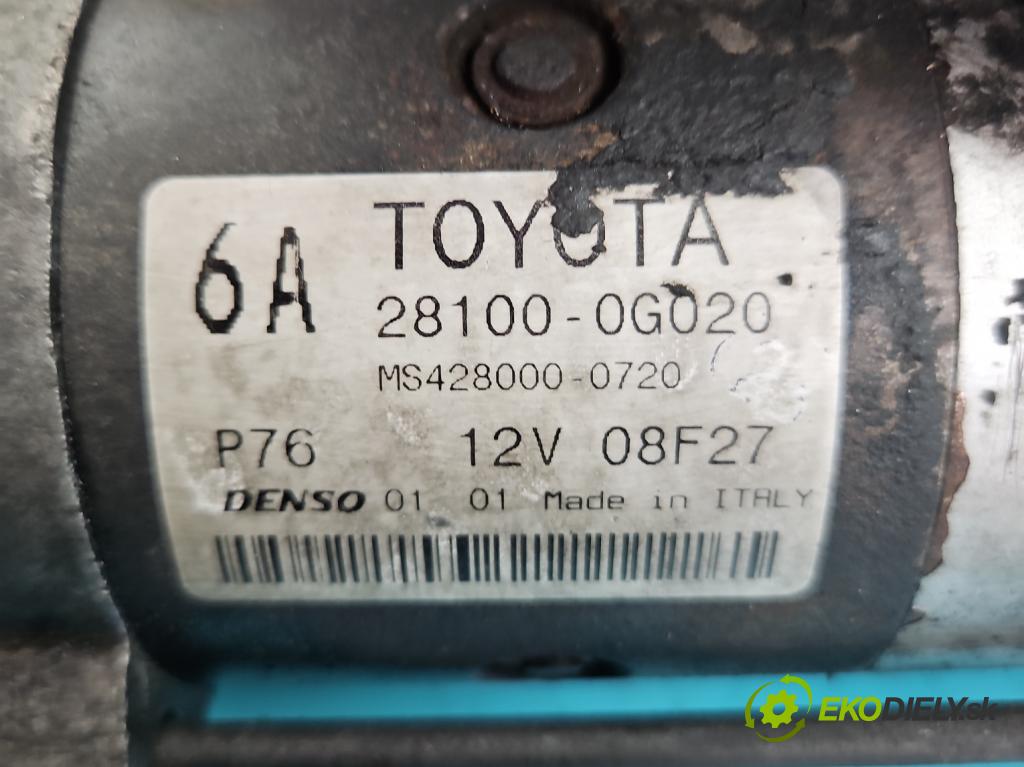 Toyota Corolla Verso II 2004-2009 2.0 D4D 116 HP manual 85 kW 1995 cm3 5- štartér 28100-0G020 (Štartéry)