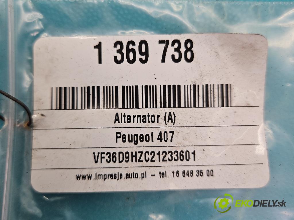 Peugeot 407 1.6 hdi 109 hp manual 80 kW 1560 cm3 4- Alternator 9646321780 (Alternátory)