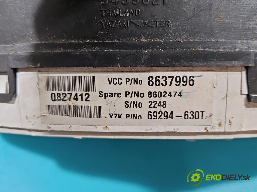 Volvo V70 II 1999-2007 2.4 D5 163 HP manual 120 kW 2401 cm3 5- prístrojovka/ budíky 8637996 (Prístrojové dosky, displeje)