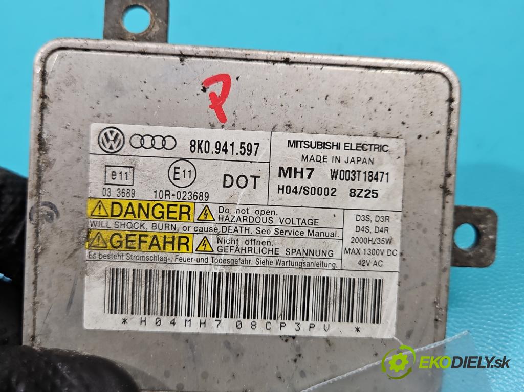 Audi A4 B8 2007-2015 3.0 tdi 239KM automatic 176 kW 2967 cm3 5- střídač: xenon 8K0941597 (Riadiace jednotky xenónu)