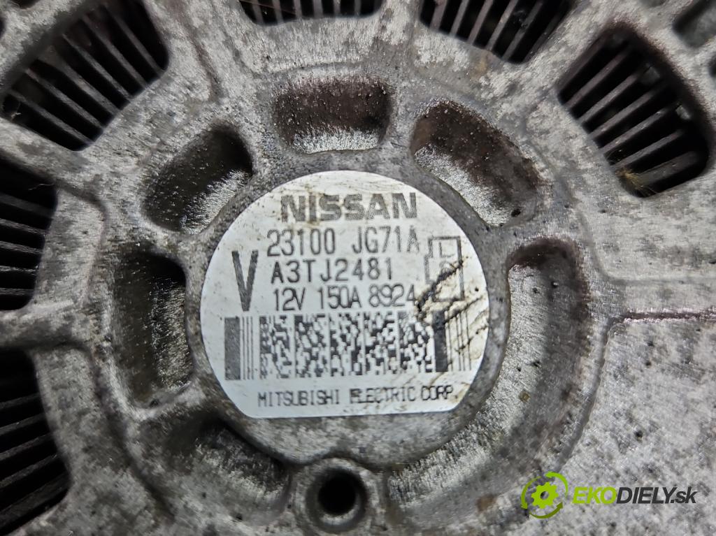 Nissan X-trail II T31 2008-2013 2.0 dci 173KM manual 127 kW 1995 cm3 5- Alternator 23100JG71A (Alternátory)