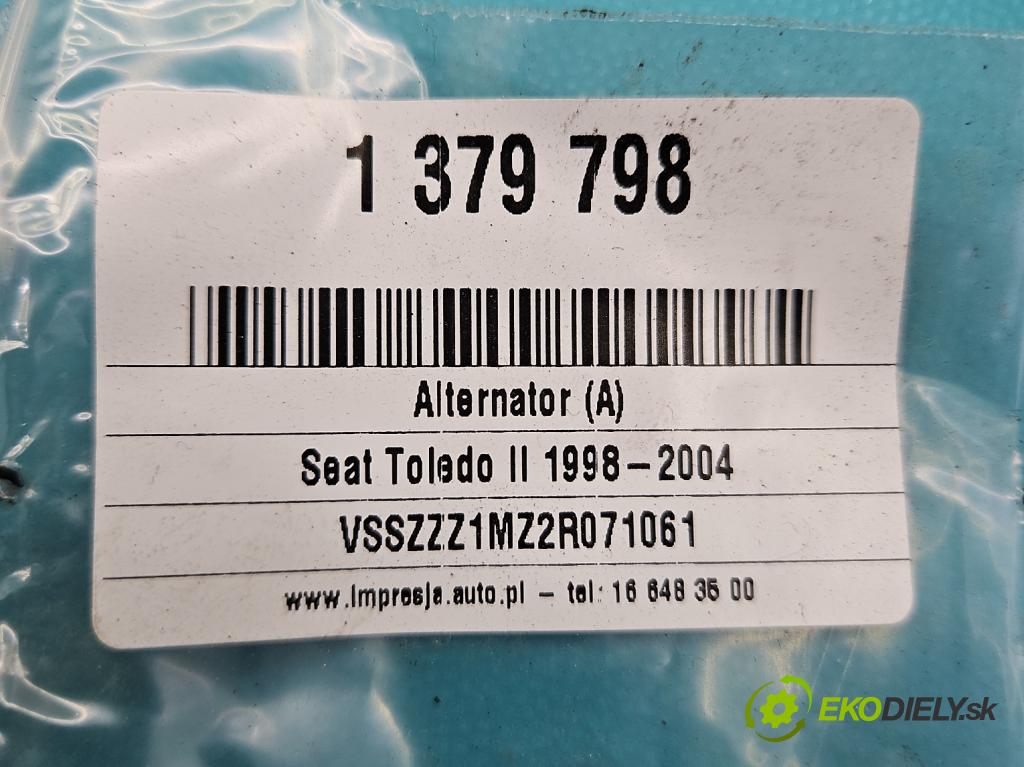 Seat Toledo II 1998-2004 1.6 16V 105 HP manual 77 kW 1598 cm3 4- Alternator 028903028D (Alternátory)