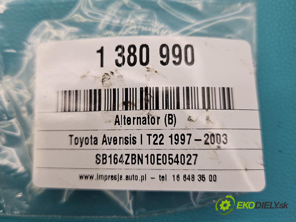 Toyota Avensis I T22 1997-2003 1.8 vvti 129 HP manual 95 kW 1794 cm3 5- Alternator 2706-0D030 (Alternátory)