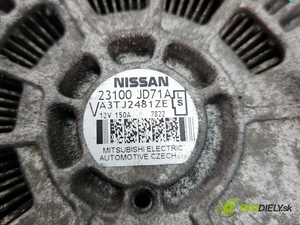 Nissan Qashqai I J10 2006-2013 2.0 dci 150 hp manual 110 kW 1994 cm3 5- Alternator 23100JD71A (Alternátory)