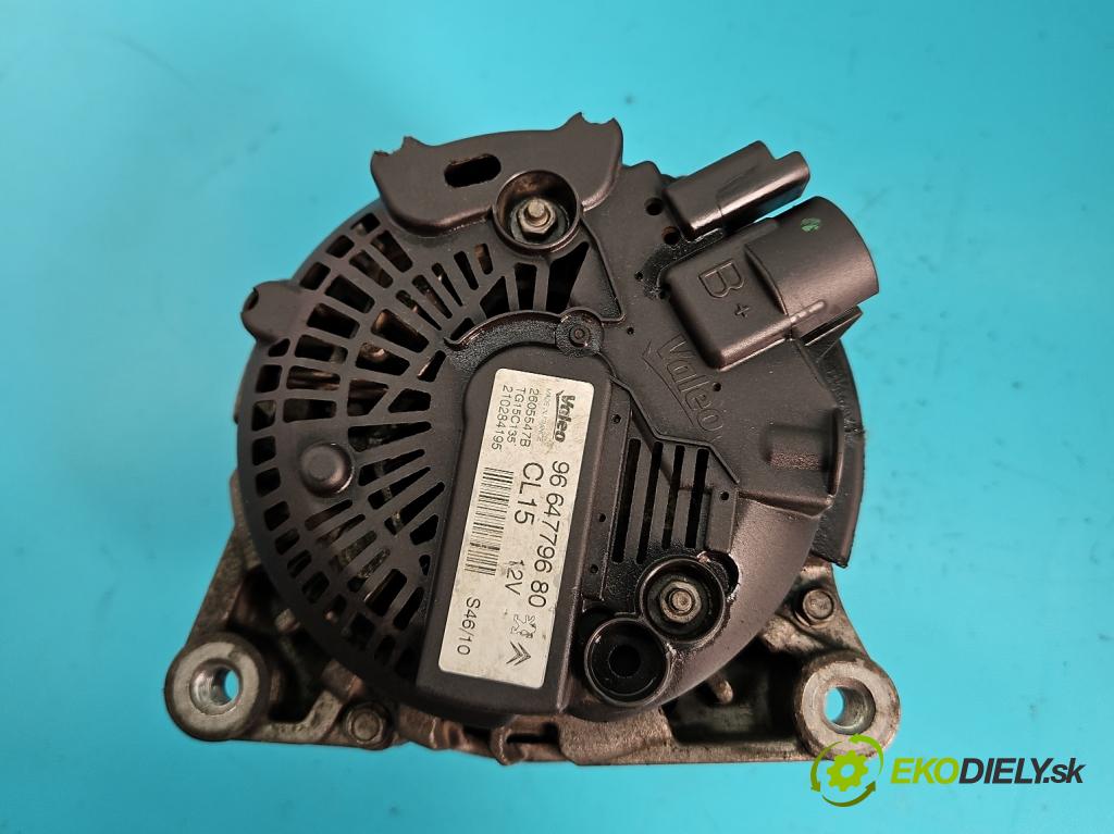 Peugeot 207 1.6 hdi 92 hp manual 68 kW 1560 cm3 5- Alternator 9664779680 (Alternátory)