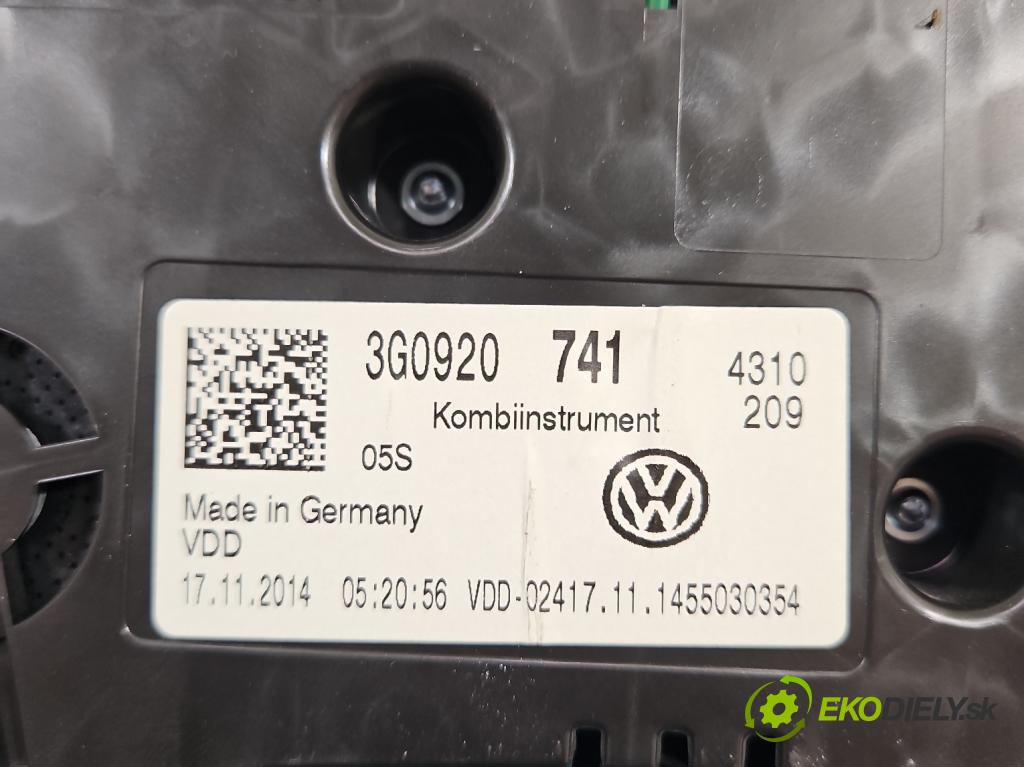 Vw Passat B8 2014 - 2.0 tdi 150 HP automatic 110 kW 1968 cm3 5- prístrojovka/ budíky 3G0920741 (Prístrojové dosky, displeje)