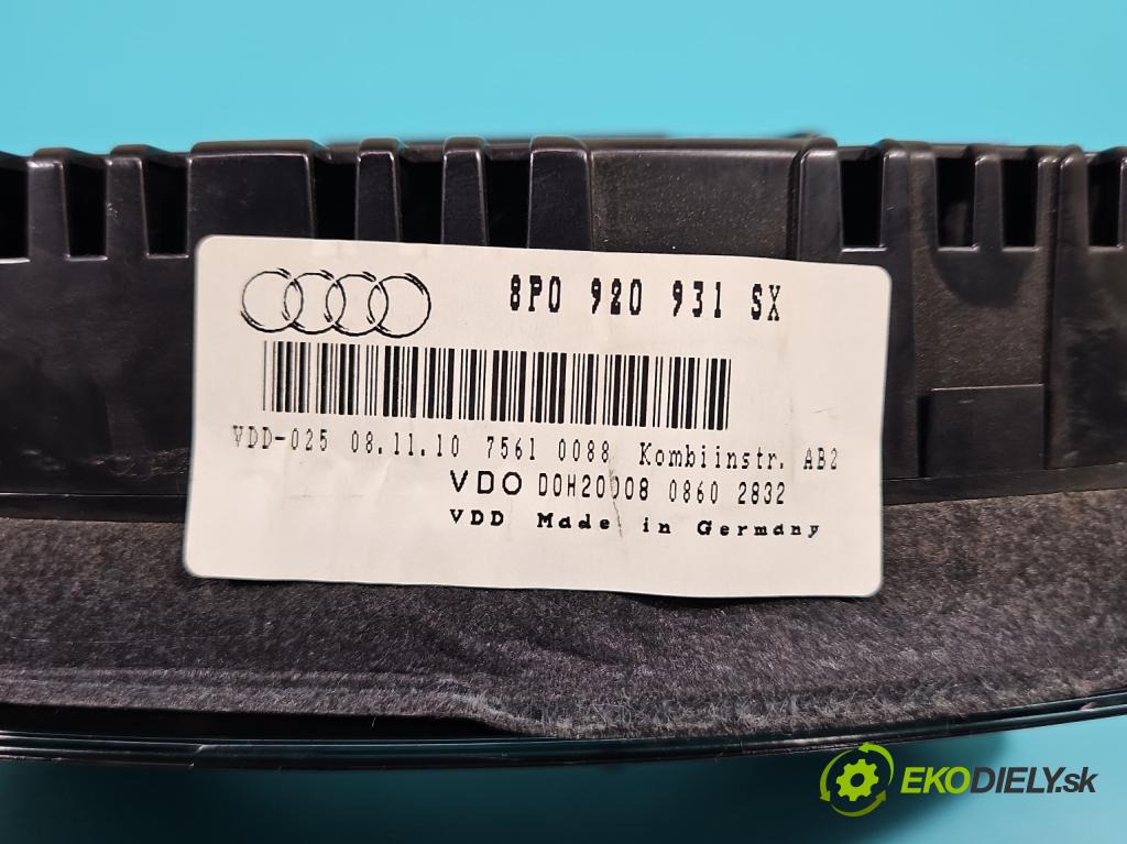 Audi A3 8P 2003-2012 1.9 tdi 105 HP manual 77 kW 1896 cm3 5- prístrojovka/ budíky 8P0920931SX (Prístrojové dosky, displeje)