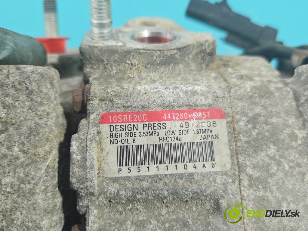 Dodge Caravan V 2007-2020 3.6 V6 automatic 211 kW 3605 cm3 5- Kompresor: klíma 447280-0951 (Kompresory)