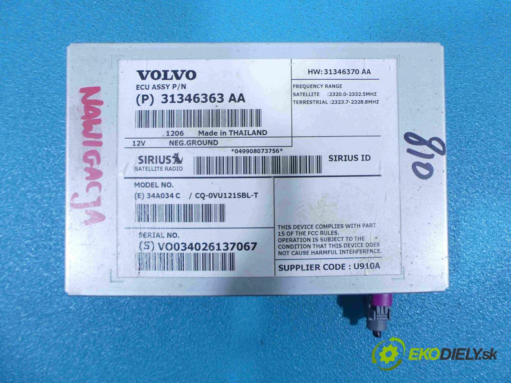 Volvo S60 II 10-18 2.4 T5 automatic 188 kW 2435 cm3  mavigace 31346363AA (GPS navigace)