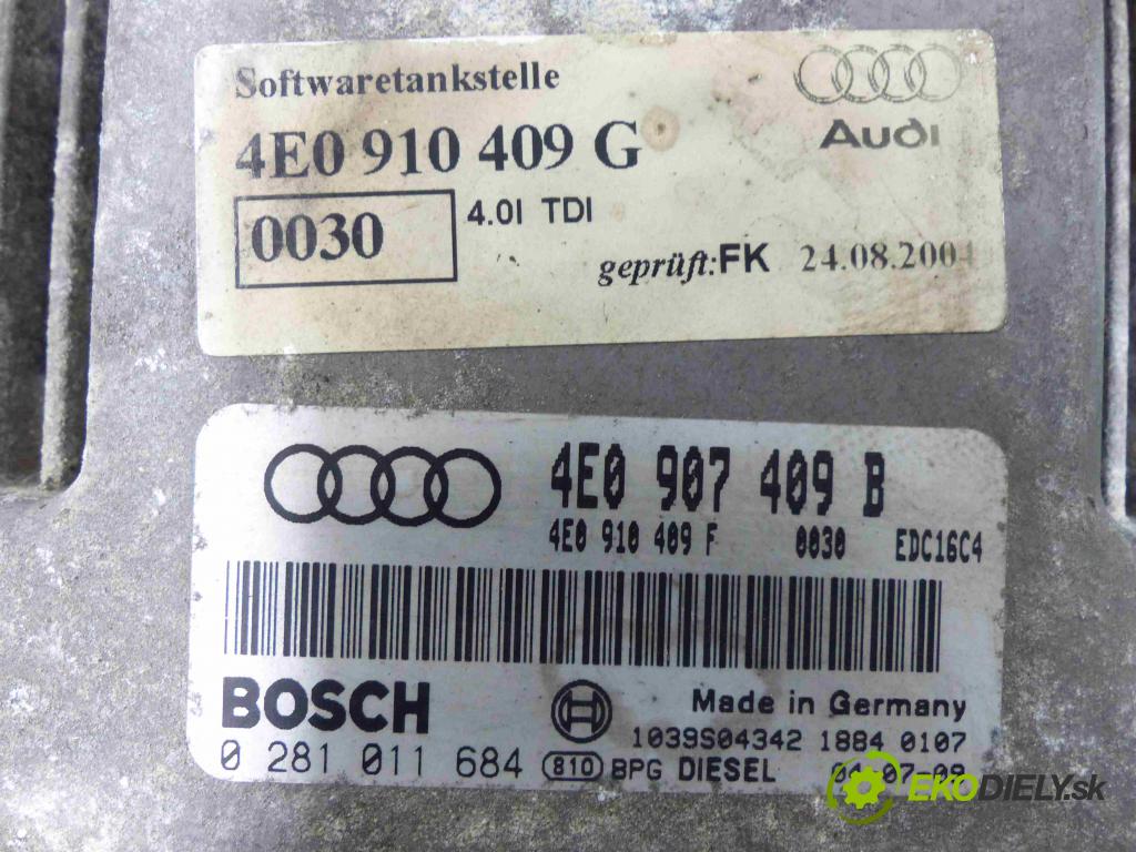 Audi A8 D3 2002-2009 4.0 TDI 275 HP automatic 202 kW 3936 cm3  Jednotka riadiaca 4E0907409B