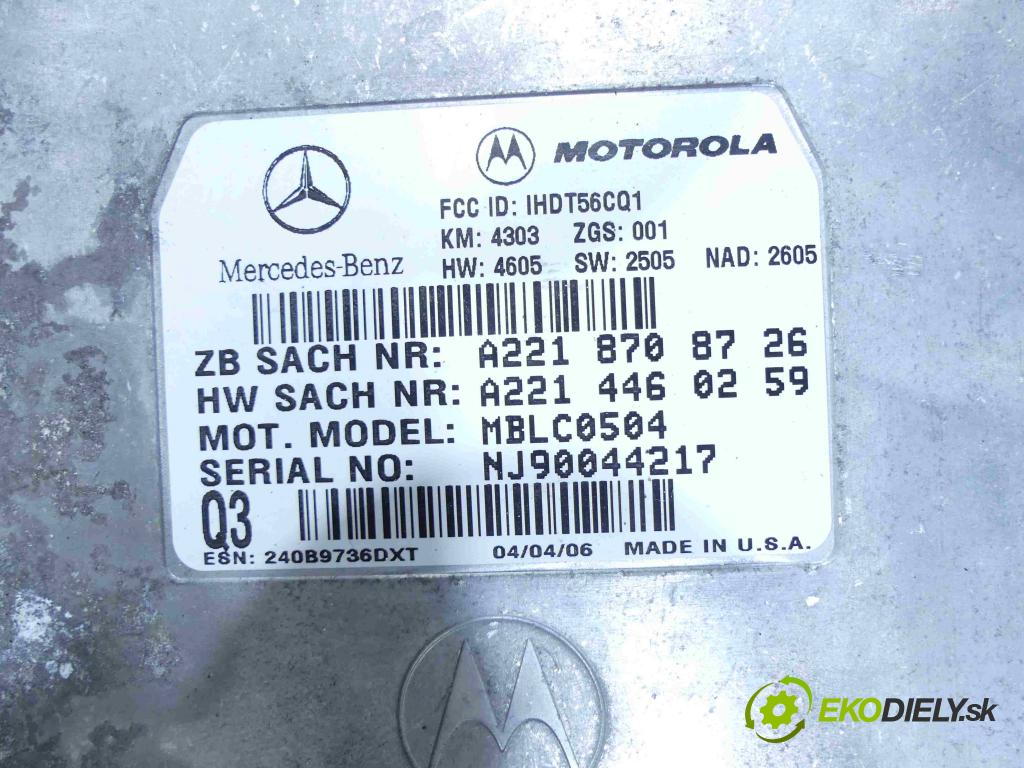 Mercedes R  W251 2005-2013 3.5 V6 272 HP automatic 200 kW 3498 cm3 5- modul riadiaca jednotka A2218708726 (Ostatné)