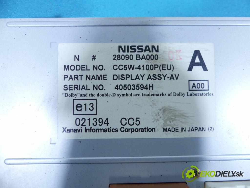 Nissan Primera P12 2001-2007 2.2 dci 139 hp manual 102 kW 2184 cm3 5- displej 28090-BA000 (Přístrojové desky, displeje)