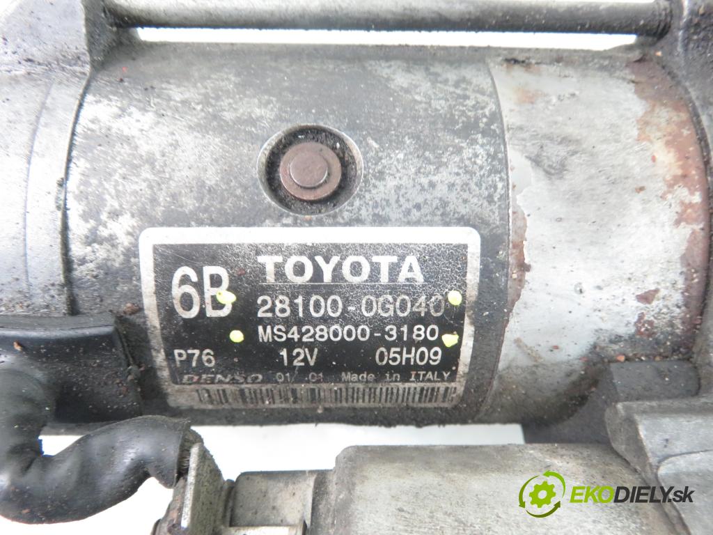 TOYOTA COROLLA Verso (ZER_, ZZE12_, R1_) MINIVAN 2006 100,00 2.2 D-4D (AUR10_) - 2AD-FTV 2231,00 startér 281000G040 ; MS4280003180 (Startéry)