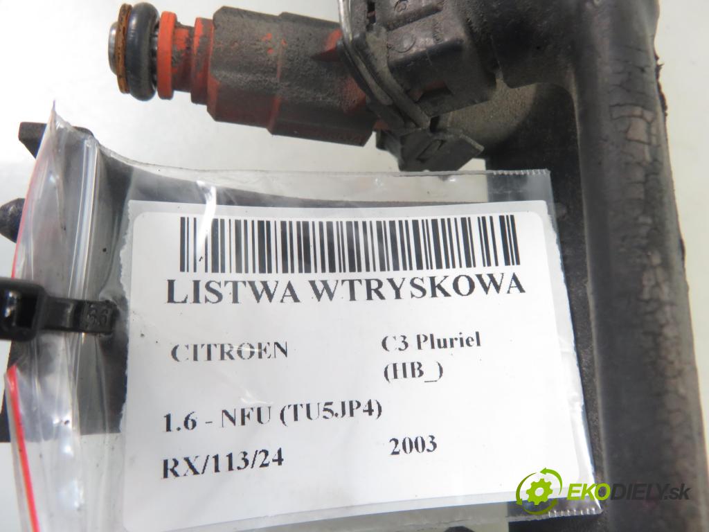 CITROEN C3 Pluriel (HB_) CABRIO 2003 80,00 1.6 - NFU 109 (TU5JP4) 1587,00 Lišta vstrekovacia 9636520780 ; 0280156034 (Vstrekovacie lišty)