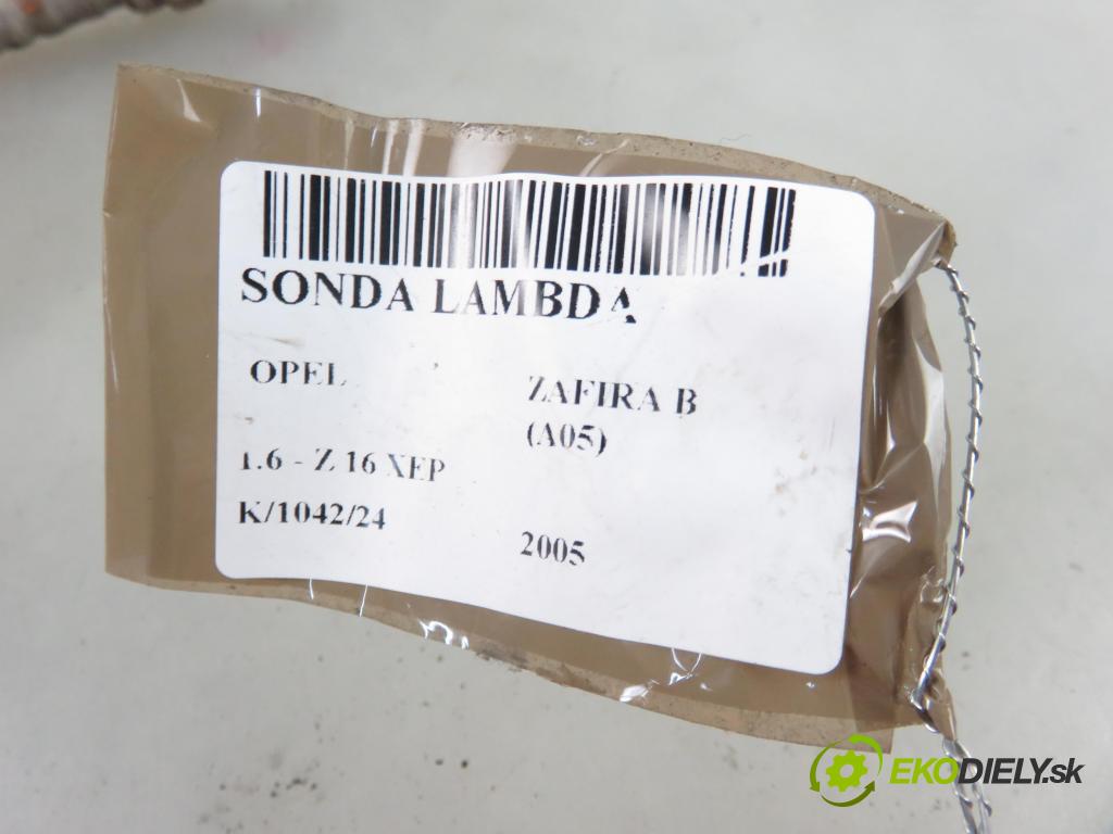 OPEL ZAFIRA B (A05) MINIVAN 2005 77,00 1.6 105 - Z 16 XEP 1598,00 sonda lambda OZA683EE31 (Lambda sondy)