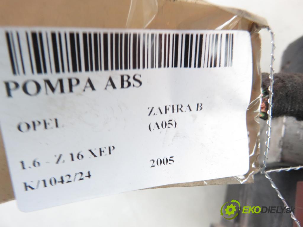 OPEL ZAFIRA B (A05) MINIVAN 2005 77,00 1.6 105 - Z 16 XEP 1598,00 pumpa ABS 13234911AS ; 10020602484 ; 10096005593 (Pumpy brzdové)