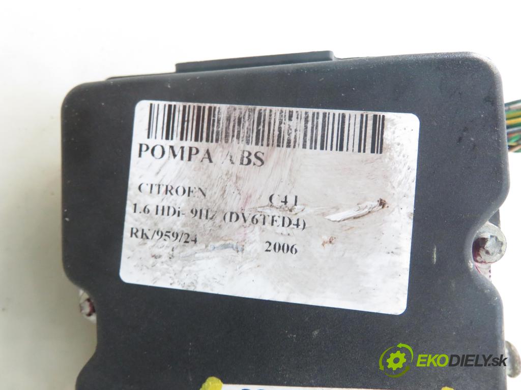 CITROEN C4 I (LC_) HB 2006 80,00 1.6 HDi 109 - 9HZ (DV6TED4) 1560,00 Pumpa ABS 0265950635 ; 9663241380 (Pumpy ABS)