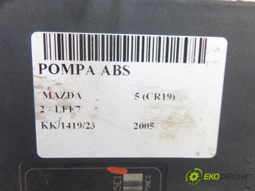 MAZDA 5 (CR19) MINIVAN 2005 107,00 2 - LFF7 1999,00 Pumpa ABS 06210905973 ; 00009525E1 (Pumpy ABS)