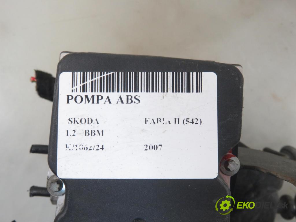 SKODA FABIA II (542) HB 2007 44,00 1.2 - BBM 1198,00 Pumpa ABS 0265800635 ; 6R0907379C (Pumpy ABS)