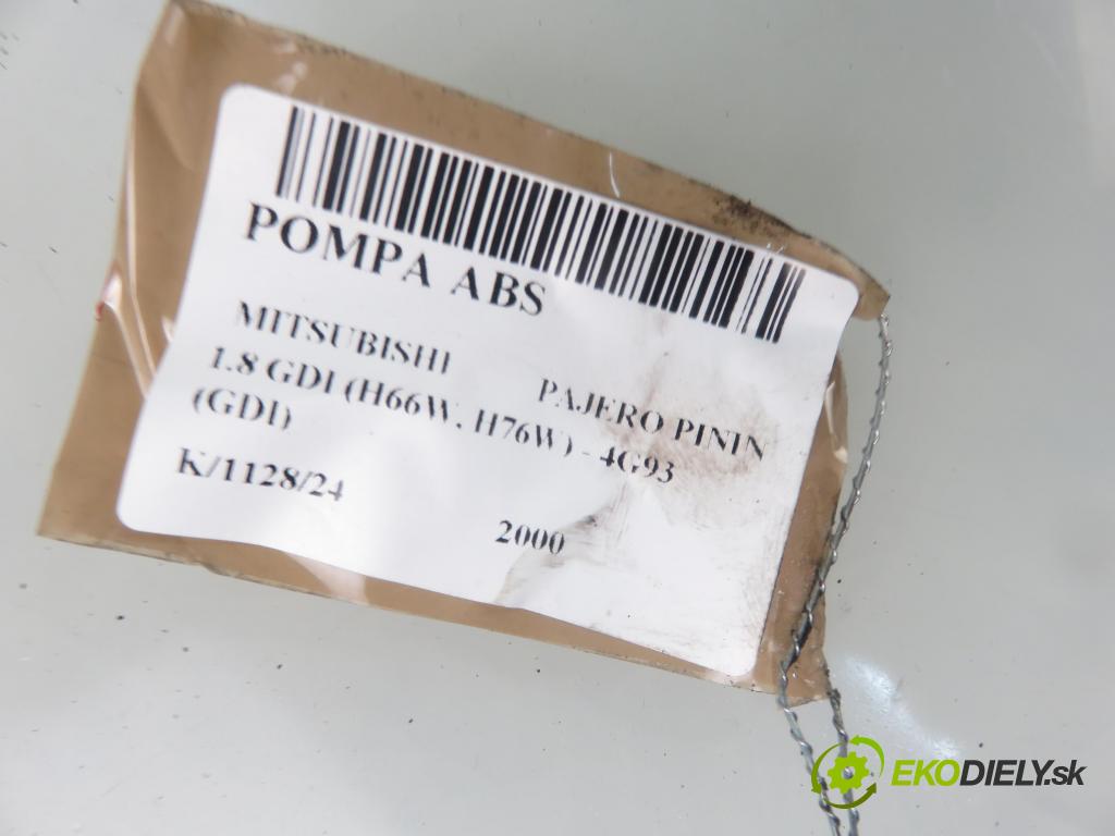 MITSUBISHI PAJERO PININ (H6_W, H7_W) TERENOWY 2000 88,00 1.8 GDI (H66W, H76W) - 4G93 (GDI) 1834,00 Pumpa ABS 844402670 (Pumpy ABS)