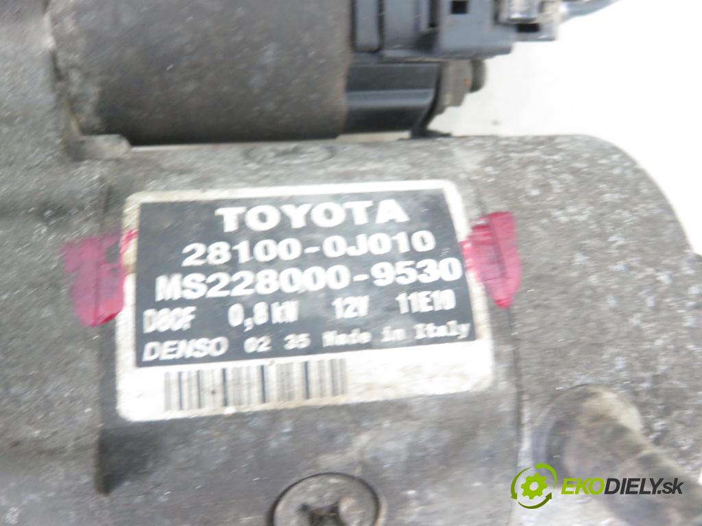 TOYOTA YARIS (_P1_) HB 2004 50,00 1.0 VVT- i 68 - 1SZ-FE 998,00 startér 281000J010 ; MS2280009530 (Startéry)