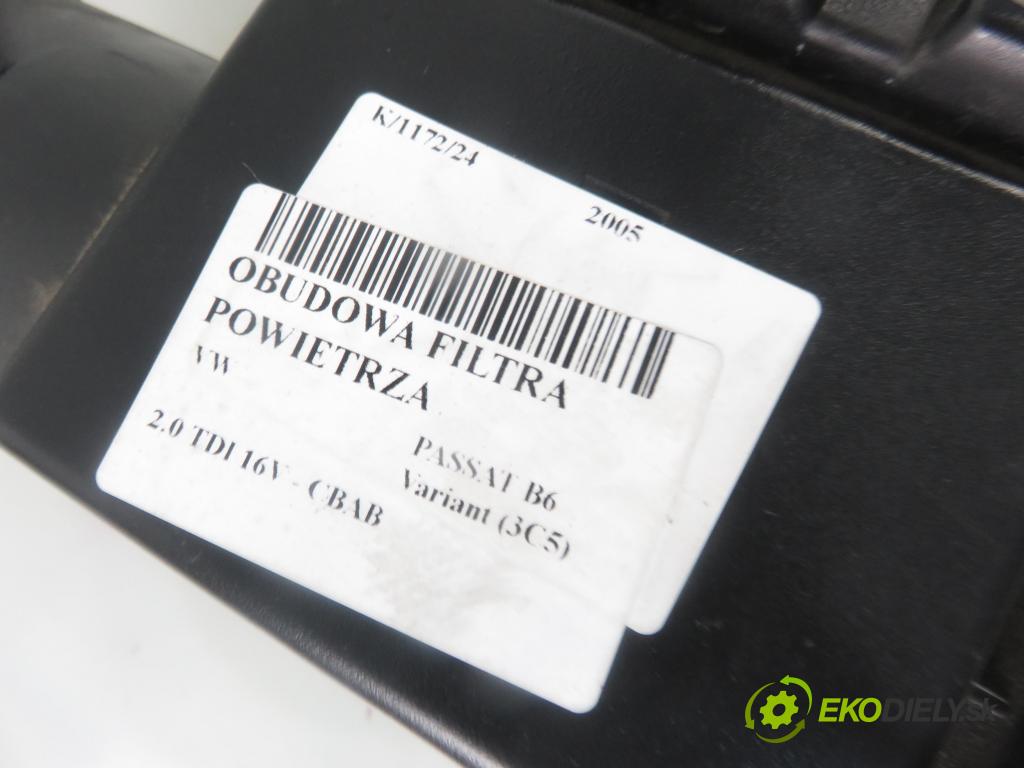 VW PASSAT B6 Variant (3C5) KOMBI 2005 103,00 2.0 TDI CR 16V 140 - CBAB 1968,00 obal filtra vzduchu 3C0129607AS (Kryty filtrů)