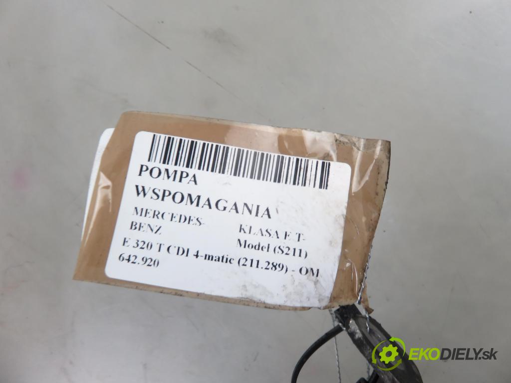 MERCEDES-BENZ KLASA E T-Model (S211) KOMBI 2005 165,00 E 320 T CDI  V6 4-matic (211.289) 224 - OM 642.920 2987,00 pumpa servočerpadlo 0054660201 ; 7693955244 (Servočerpadlá, pumpy řízení)